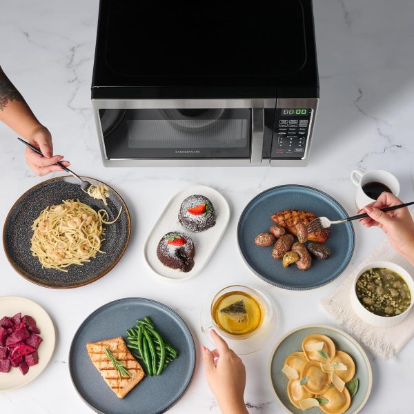 Farberware Countertop Microwave 700 Watts, 0.7 Cu. Ft. - Microwave Oven With LED Lighting and Child Lock - Perfect for Apartments and Dorms - Easy Clean Stainless Steel - Image 6