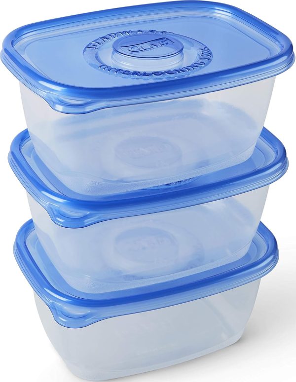 GladWare Deep Dish Food Storage Containers | Large Rectangle Food Storage, Food Containers Hold up to 64 Ounces of Food | Glad Containers with Glad Lock Tight Seal, 3 Count, Standard - Image 4