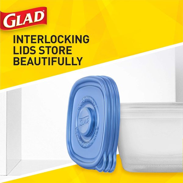 GladWare Deep Dish Food Storage Containers | Large Rectangle Food Storage, Food Containers Hold up to 64 Ounces of Food | Glad Containers with Glad Lock Tight Seal, 3 Count, Standard - Image 6