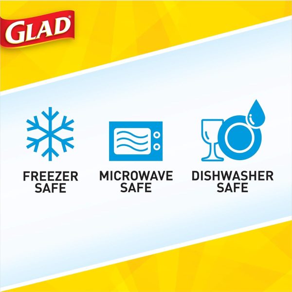 GladWare Deep Dish Food Storage Containers | Large Rectangle Food Storage, Food Containers Hold up to 64 Ounces of Food | Glad Containers with Glad Lock Tight Seal, 3 Count, Standard - Image 7