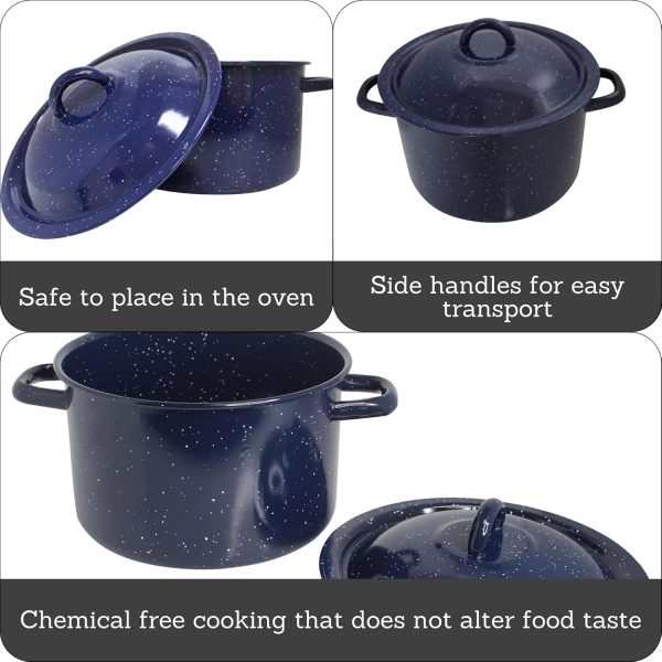IMUSA 6.0qt Enamel Stock Pot, Blue - Image 2