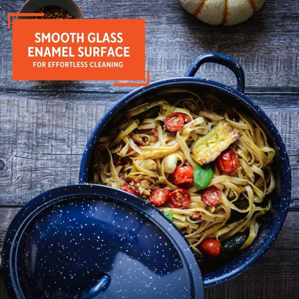 IMUSA 6.0qt Enamel Stock Pot, Blue - Image 4