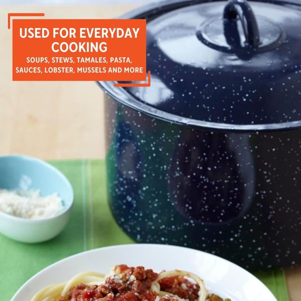 IMUSA 6.0qt Enamel Stock Pot, Blue - Image 6