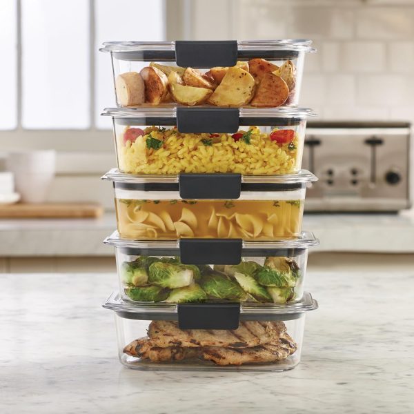 Rubbermaid Brilliance Food Storage Containers, BPA Free, Airtight Lids, Ideal for Lunch, Meal Prep & Leftovers, Set of 5 (3.2 Cup) - Image 6