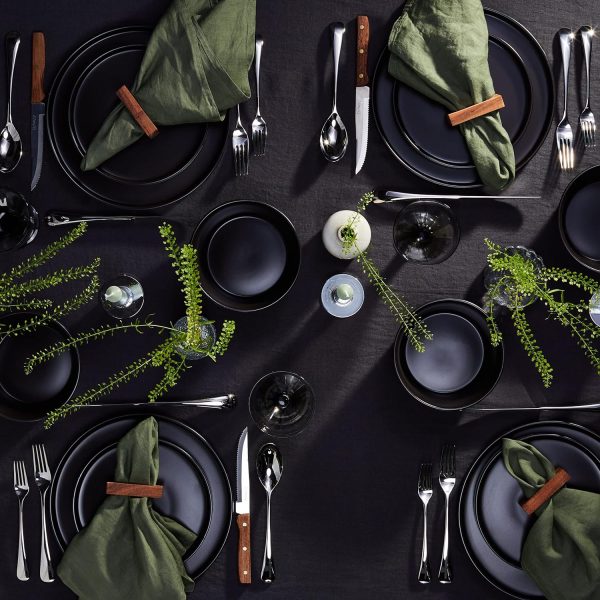 Stone Lain Coupe Dinnerware Set, Service For 4, Black Matte - Image 4