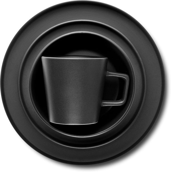 Stone Lain Coupe Dinnerware Set, Service For 4, Black Matte - Image 9
