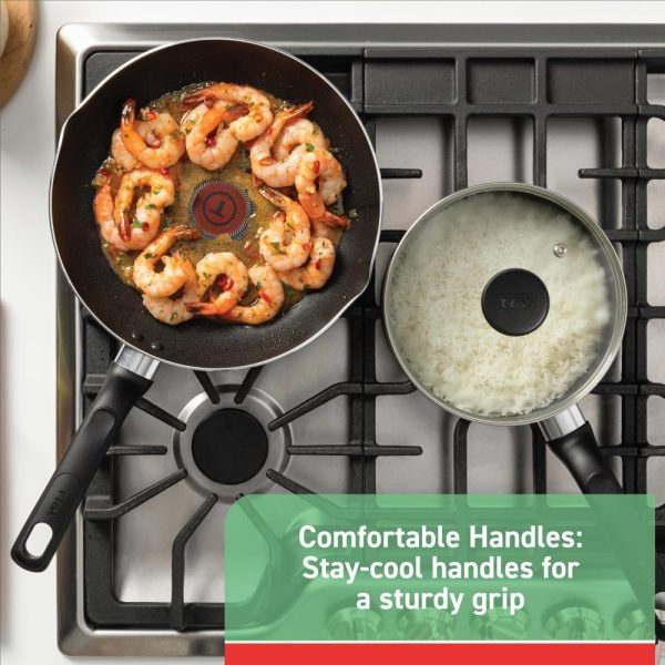 T-fal Specialty Nonstick Stockpot With Lid 12 Quart, Oven Broiler Safe 350F, Stay-Cool Handles, Kitchen, Cookware, Pots and Pans, Stock Pot, Soup Pot, Cooking Pot, Dishwasher Safe, Black - Image 3